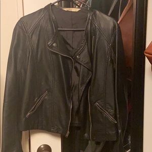 Hollister faux leather moto jacket sz L